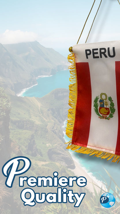 Peru Mini Banner Flag
