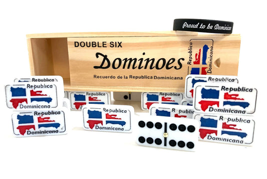 Dominoes with Dominican Republic Flag